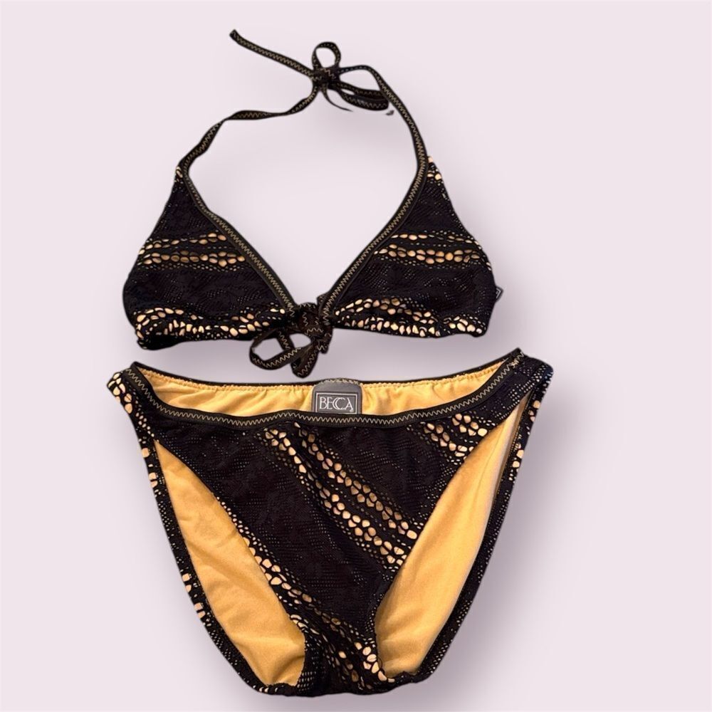 BECCA Nude & Black Bikini Set